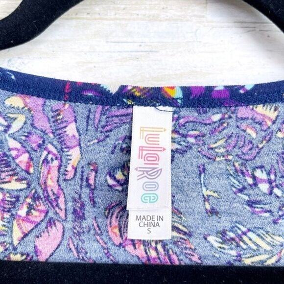 LULAROE Lynnae Floral Long Sleeve Tee Purple Womens Small - Picture 3 of 4